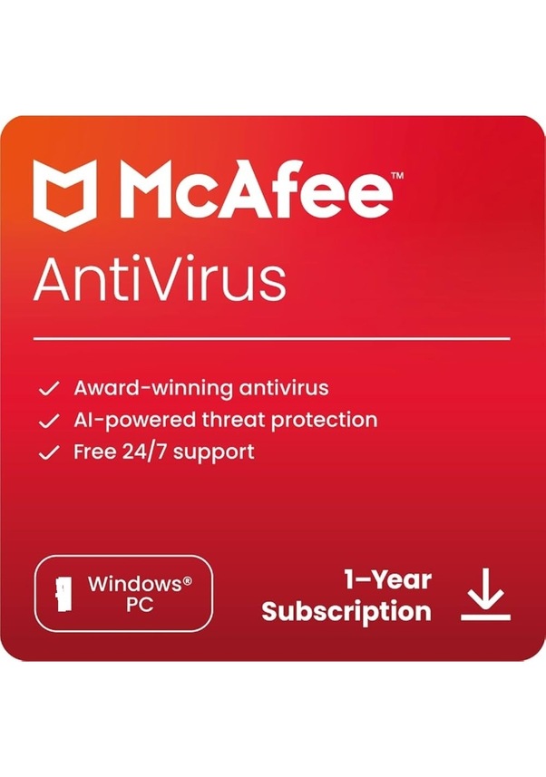 Mcafee Antivirus 2025 – 1 PC 1 Yıl Abonelik Windows Antivirüs Programları MarkaDC Shop